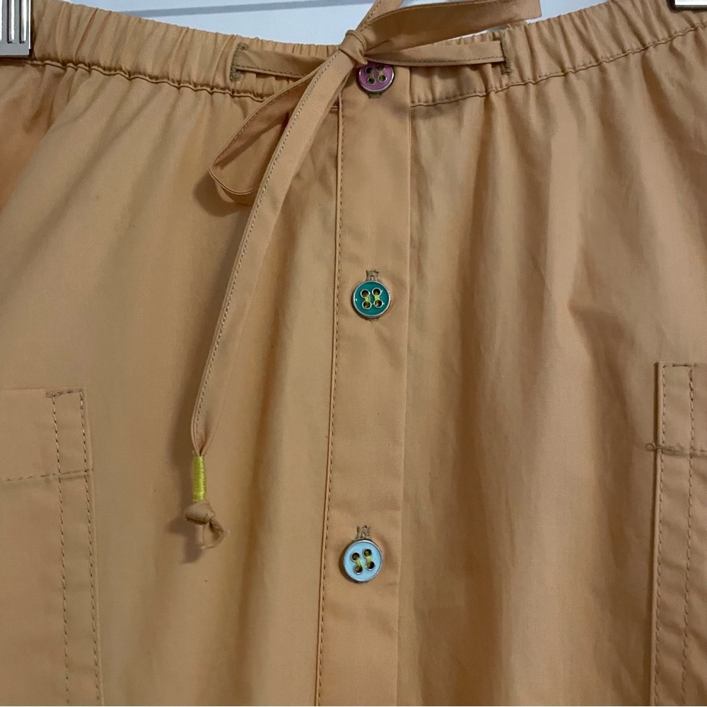 Mustard Midi Button-Front Skirt - Picture 2 of 8